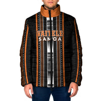 Personalised Vaitele Samoa Padded Jacket Samoan Tribal Pattern LT05 Men Orange - Polynesian Pride