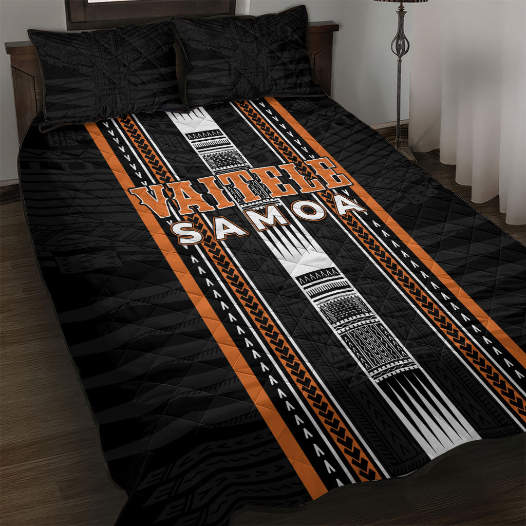 Vaitele Samoa Quilt Bed Set Samoan Tribal Pattern LT05 Orange - Polynesian Pride