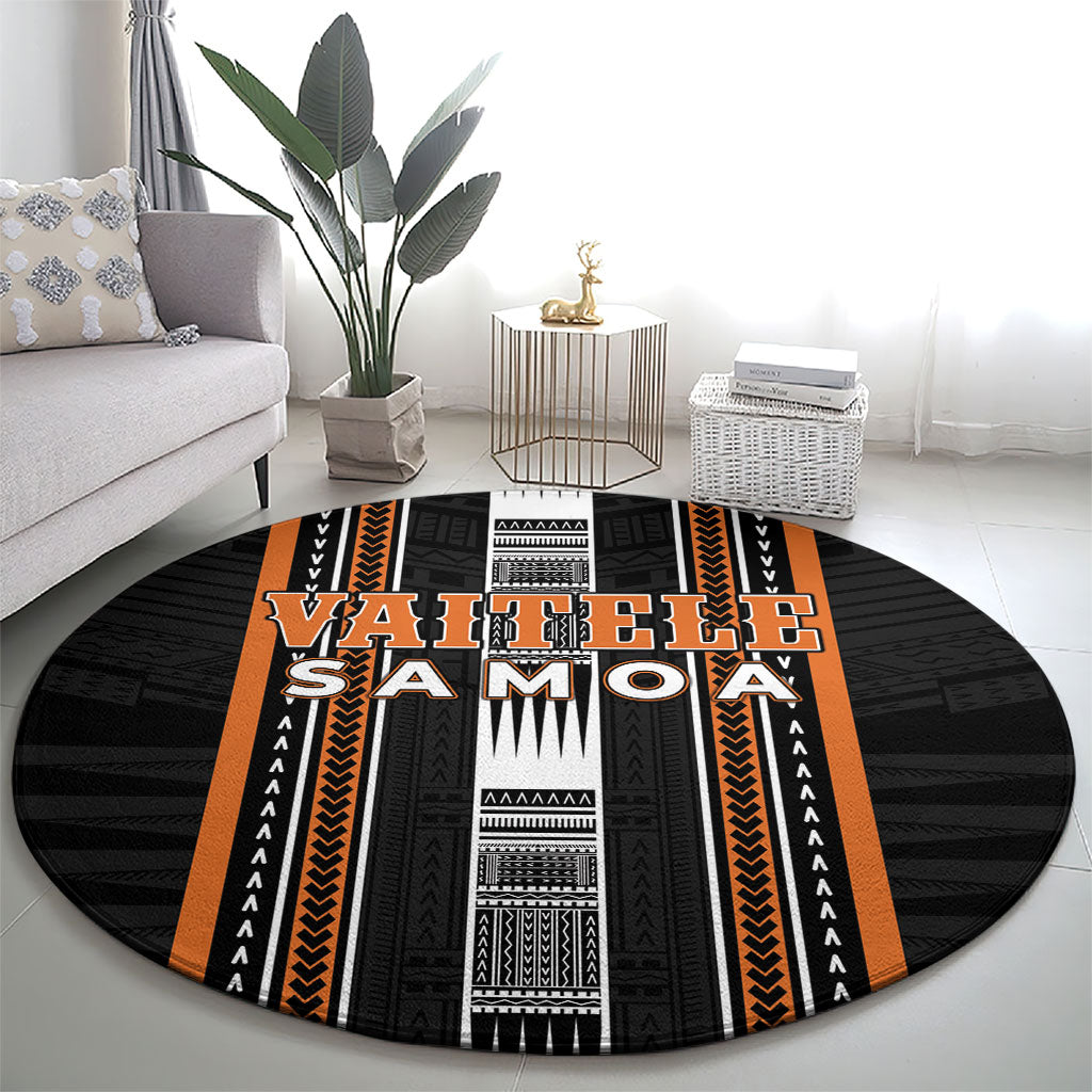 Vaitele Samoa Round Carpet Samoan Tribal Pattern LT05 - Polynesian Pride