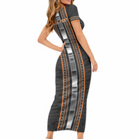 Personalised Vaitele Samoa Short Sleeve Bodycon Dress Samoan Tribal Pattern LT05 - Polynesian Pride