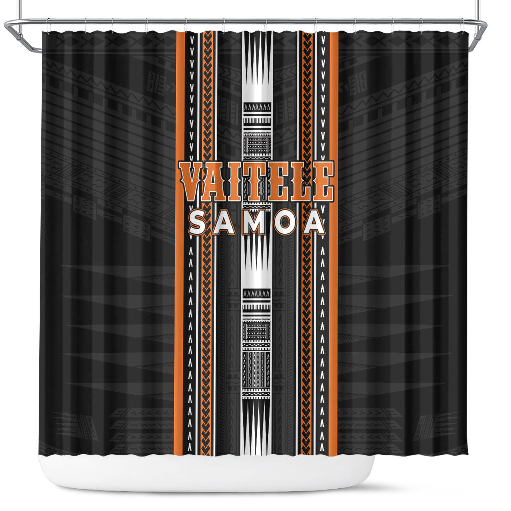 Vaitele Samoa Shower Curtain Samoan Tribal Pattern LT05 Orange - Polynesian Pride