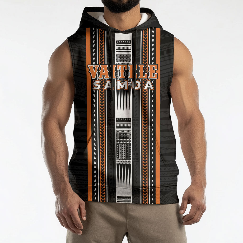 Personalised Vaitele Samoa Sleeveless Hoodie Samoan Tribal Pattern LT05 - Polynesian Pride