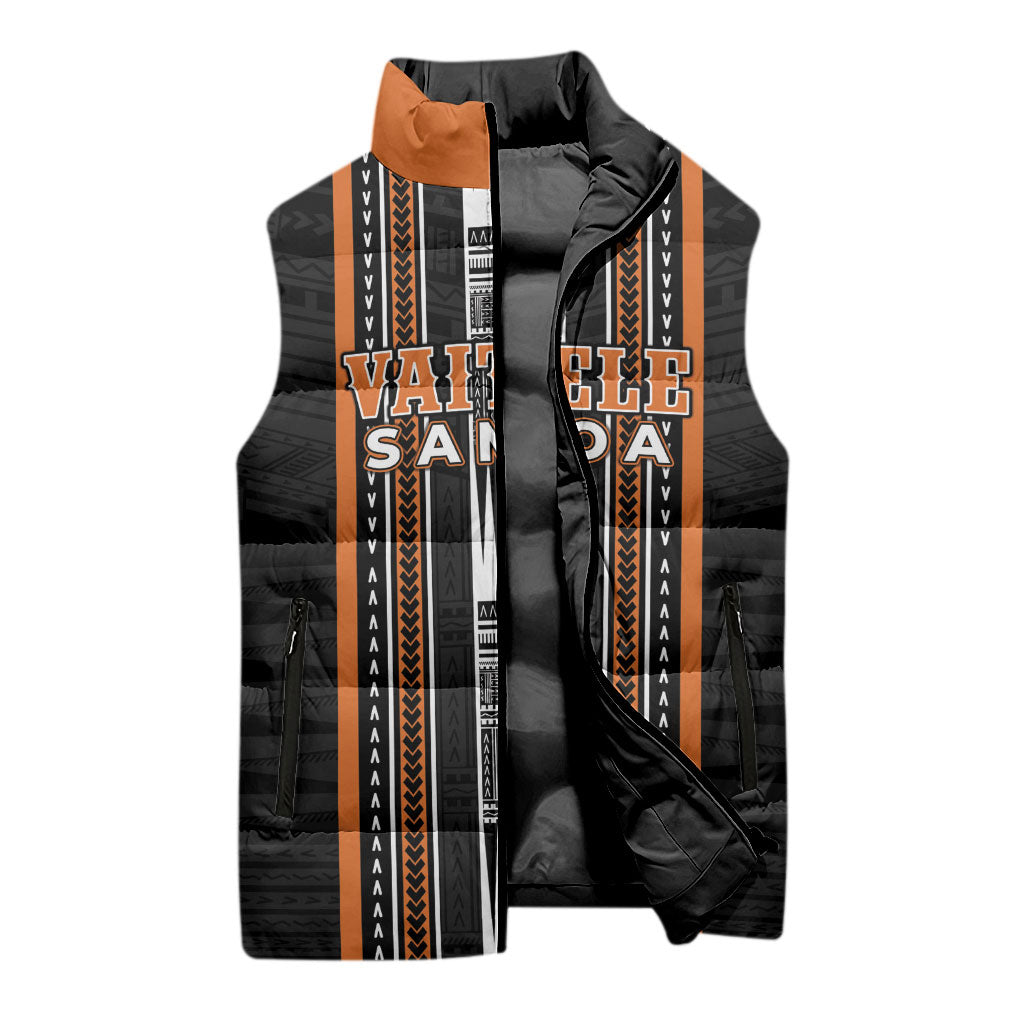 Personalised Vaitele Samoa Sleeveless Puffer Jacket Samoan Tribal Pattern LT05 - Polynesian Pride