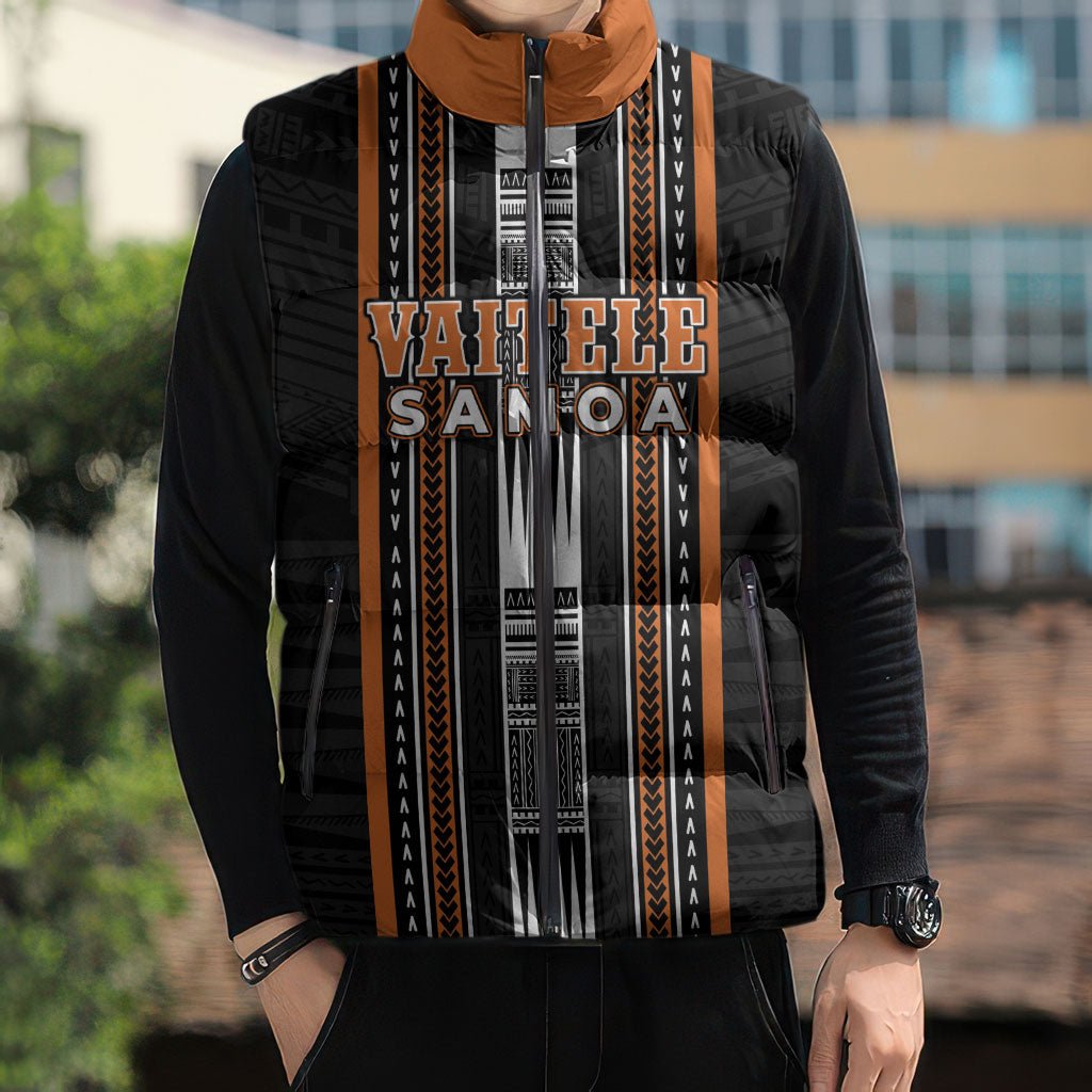 Personalised Vaitele Samoa Sleeveless Puffer Jacket Samoan Tribal Pattern LT05 - Polynesian Pride