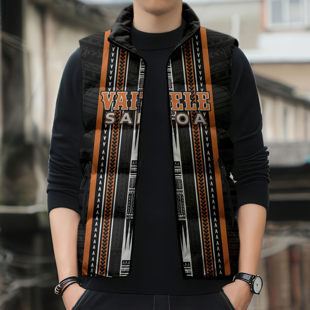 Personalised Vaitele Samoa Sleeveless Puffer Jacket Samoan Tribal Pattern LT05 - Polynesian Pride