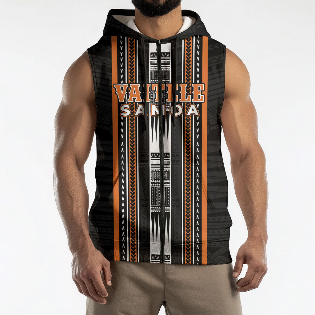 Personalised Vaitele Samoa Sleeveless Zip Hoodie Samoan Tribal Pattern LT05 - Polynesian Pride
