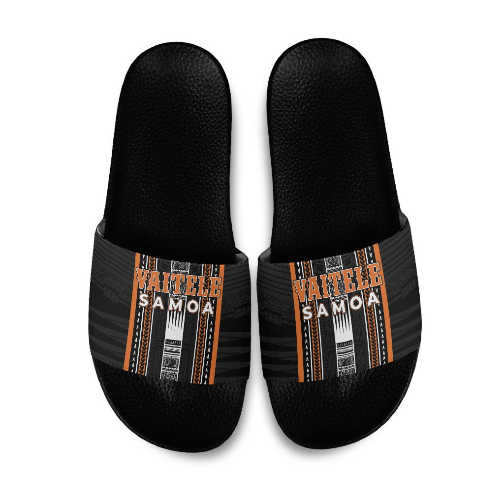 Vaitele Samoa Slide Sandals Samoan Tribal Pattern LT05 Orange - Polynesian Pride