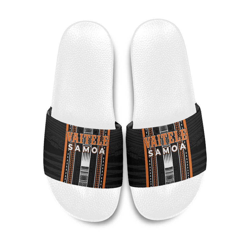 Vaitele Samoa Slide Sandals Samoan Tribal Pattern LT05 Orange - Polynesian Pride