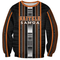 Personalised Vaitele Samoa Sweatshirt Samoan Tribal Pattern LT05 Unisex Orange - Polynesian Pride