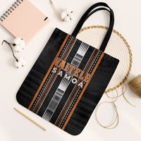 Vaitele Samoa Tote Bag Samoan Tribal Pattern LT05 Black Strap One Size Orange - Polynesian Pride