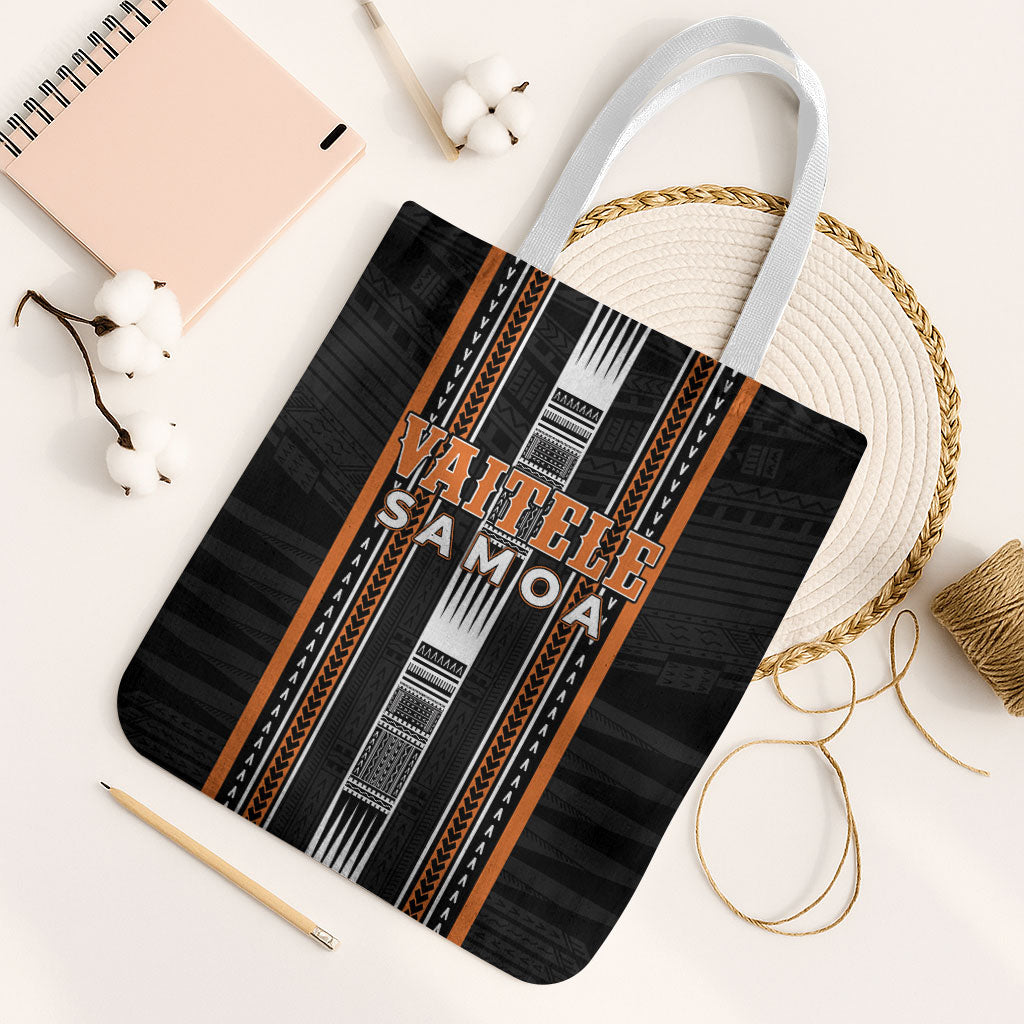 Vaitele Samoa Tote Bag Samoan Tribal Pattern LT05 White Strap One Size Orange - Polynesian Pride