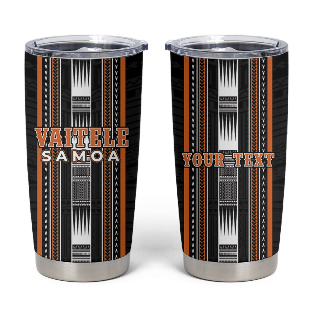 Personalised Vaitele Samoa Tumbler Cup Samoan Tribal Pattern