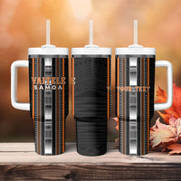 Personalised Vaitele Samoa Tumbler With Handle Samoan Tribal Pattern