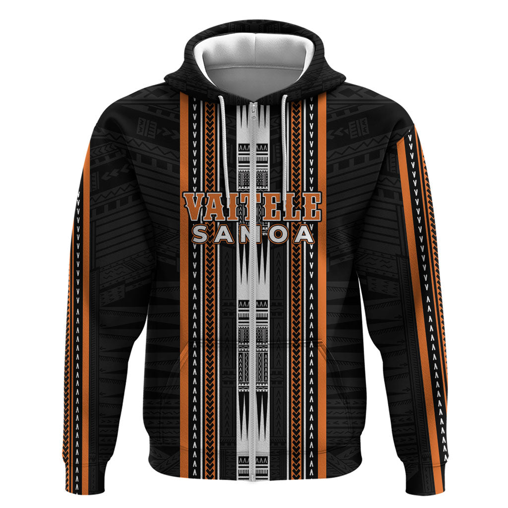 Personalised Vaitele Samoa Zip Hoodie Samoan Tribal Pattern