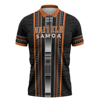 Personalised Vaitele Samoa Zipper Polo Shirt Samoan Tribal Pattern