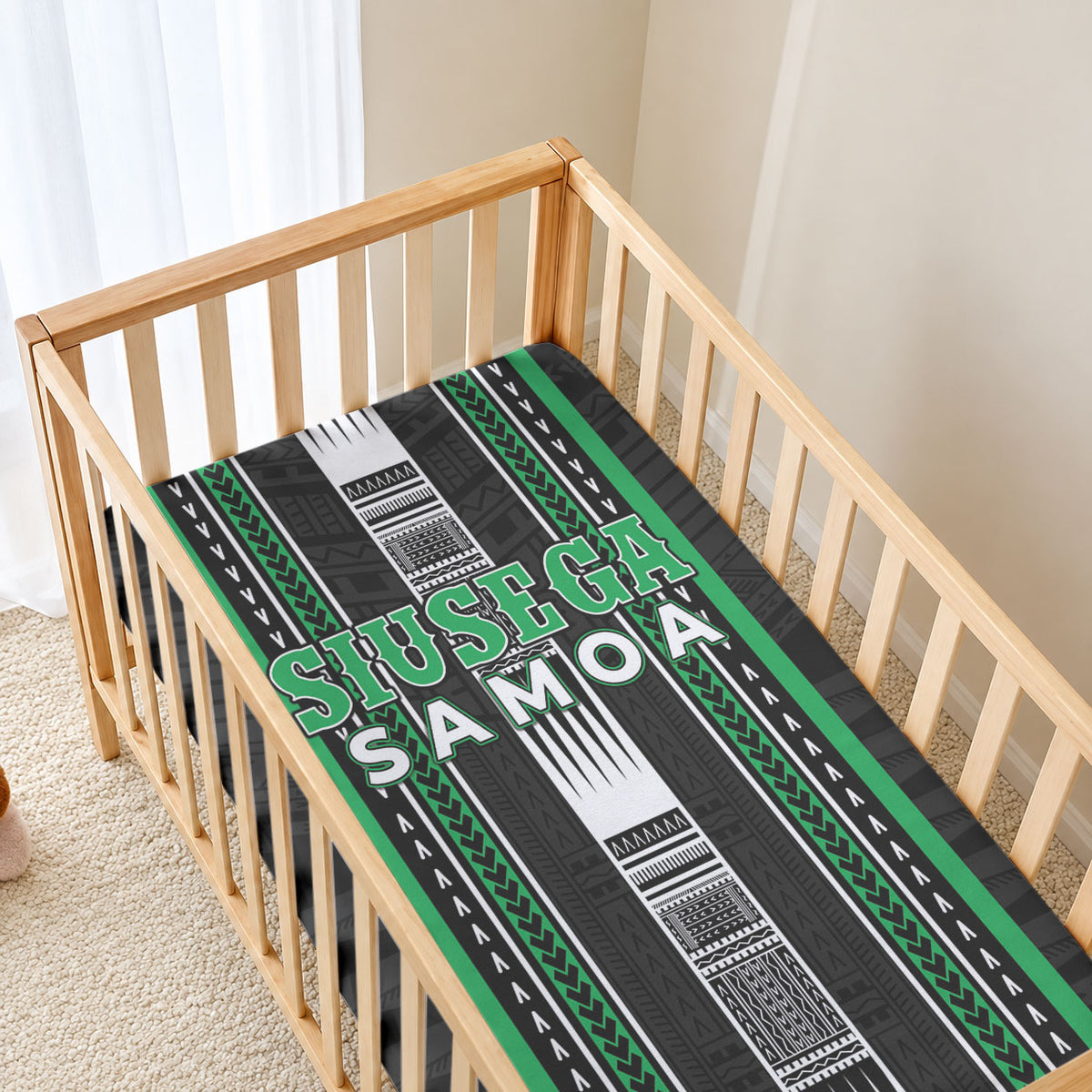 Siusega Samoa Baby Bed Cover Samoan Tribal Pattern LT05 - Polynesian Pride