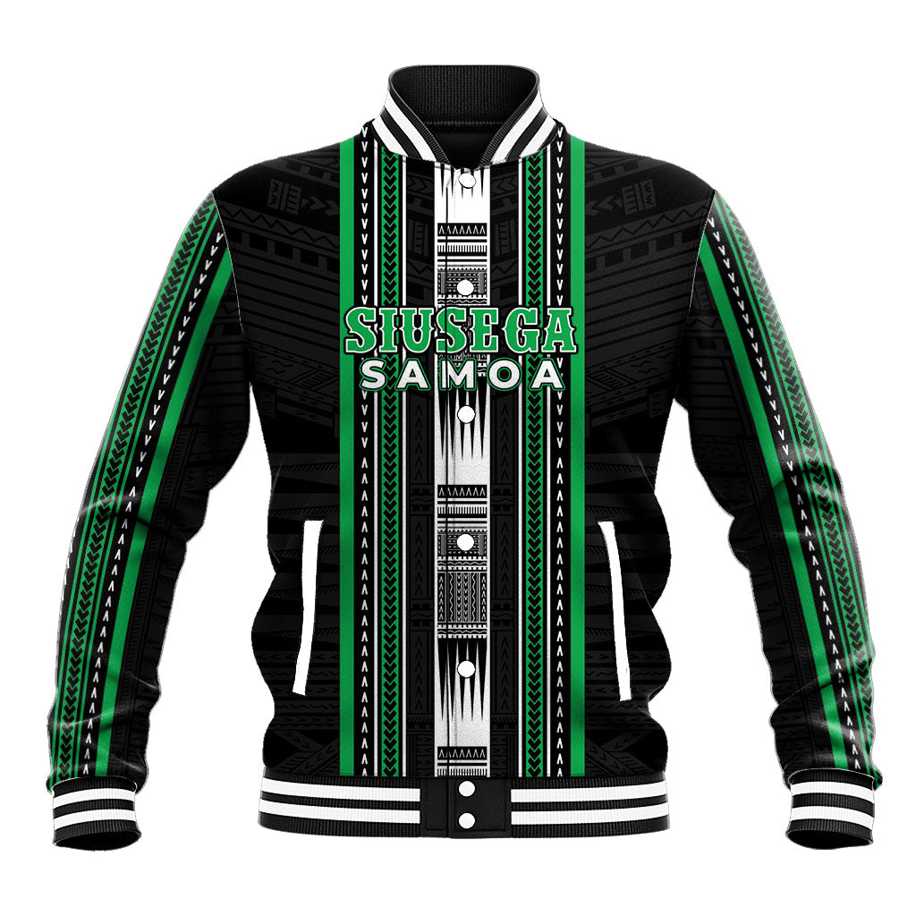 Personalised Siusega Samoa Baseball Jacket Samoan Tribal Pattern