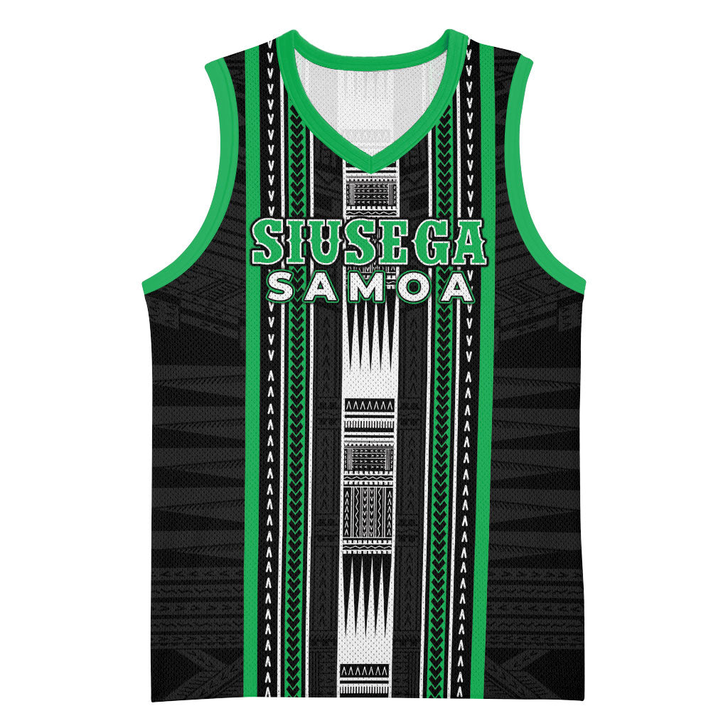 Personalised Siusega Samoa Basketball Jersey Samoan Tribal Pattern