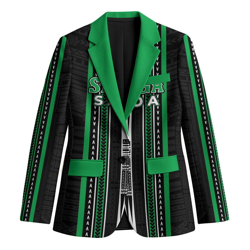 Personalised Siusega Samoa Blazer Samoan Tribal Pattern LT05 Unisex Green - Polynesian Pride