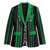 Personalised Siusega Samoa Blazer Samoan Tribal Pattern LT05 Unisex Green - Polynesian Pride