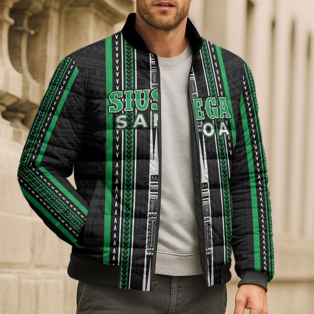 Personalised Siusega Samoa Bomber Puffer Jacket Samoan Tribal Pattern LT05 - Polynesian Pride