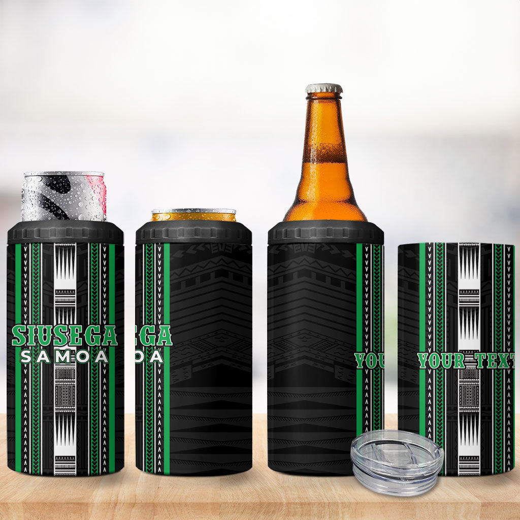 Personalised Siusega Samoa 4 in 1 Can Cooler Tumbler Samoan Tribal Pattern LT05 - Polynesian Pride