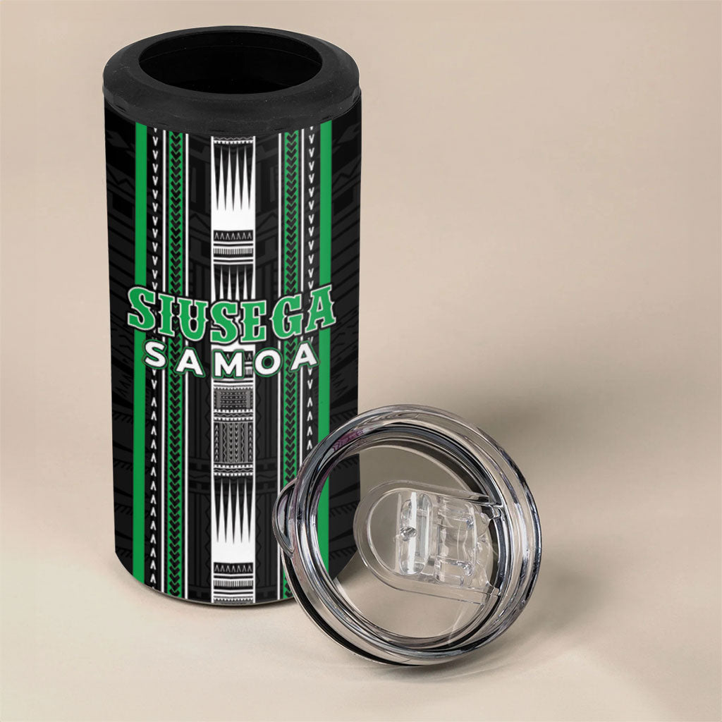 Personalised Siusega Samoa 4 in 1 Can Cooler Tumbler Samoan Tribal Pattern LT05 - Polynesian Pride