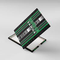 Siusega Samoa Canvas Wall Art Samoan Tribal Pattern LT05 With Frame Green - Polynesian Pride