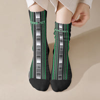 Personalised Siusega Samoa Crew Socks Samoan Tribal Pattern LT05 Crew Socks Green - Polynesian Pride