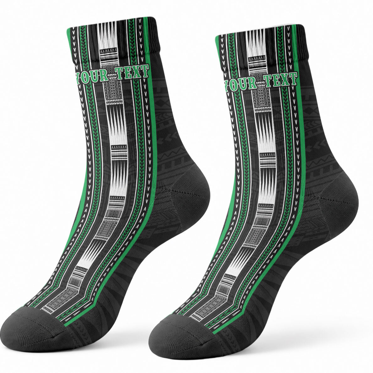 Personalised Siusega Samoa Crew Socks Samoan Tribal Pattern LT05 - Polynesian Pride