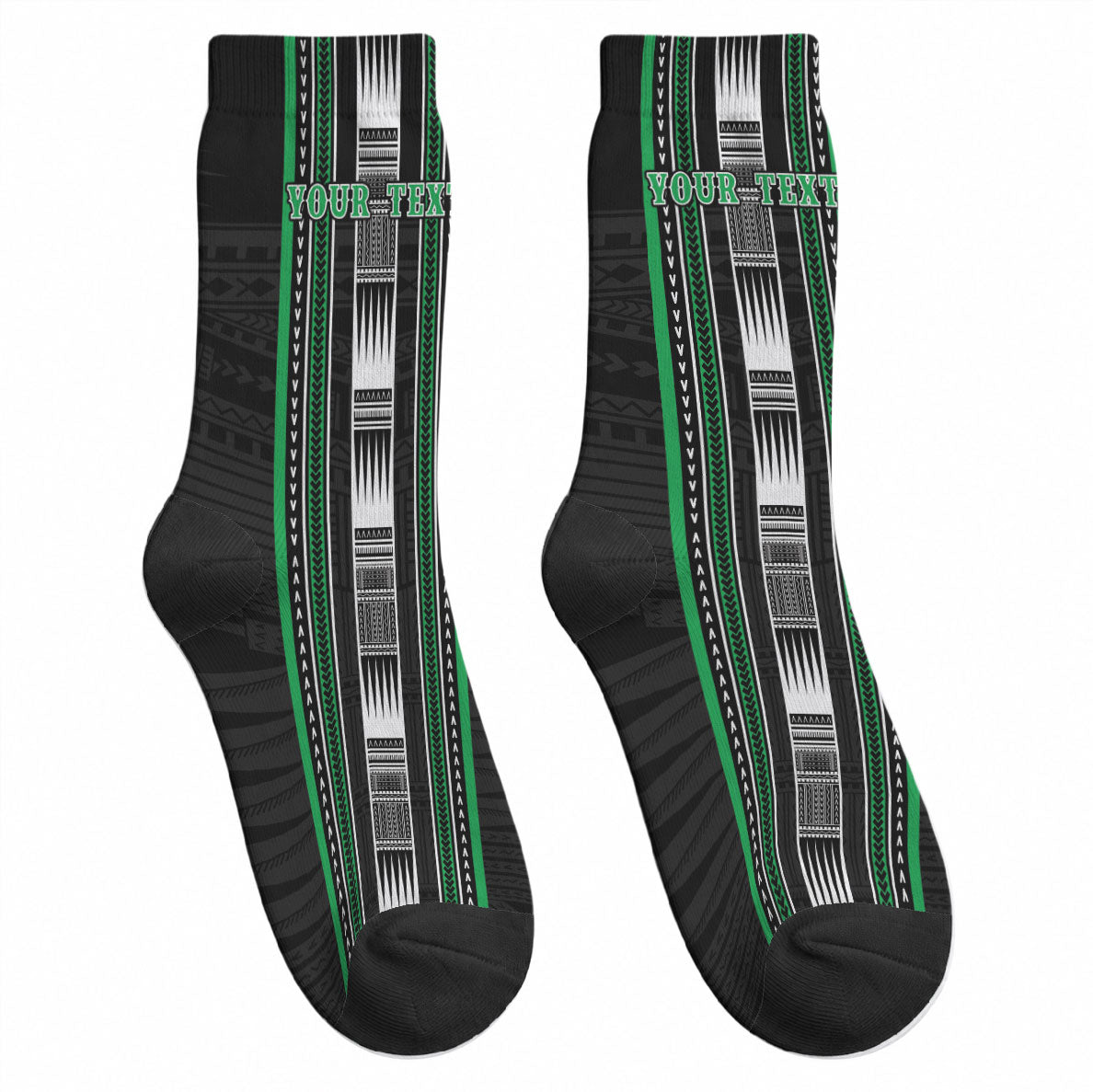 Personalised Siusega Samoa Crew Socks Samoan Tribal Pattern LT05 - Polynesian Pride