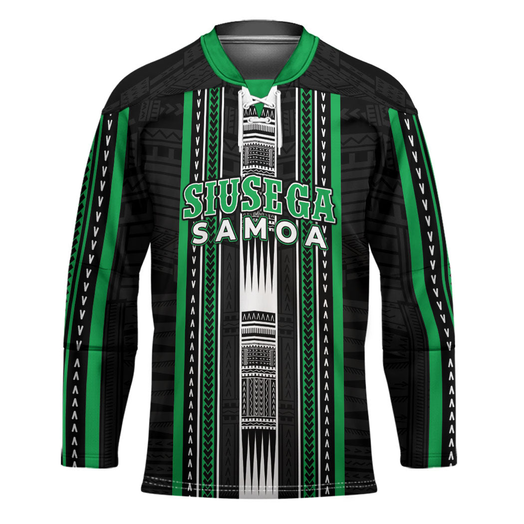 Personalised Siusega Samoa Hockey Jersey Samoan Tribal Pattern LT05 Unisex Green - Polynesian Pride