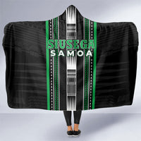 Siusega Samoa Hooded Blanket Samoan Tribal Pattern LT05 One Size Green - Polynesian Pride