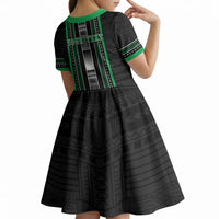 Personalised Siusega Samoa Kid Short Sleeve Dress Samoan Tribal Pattern LT05 - Polynesian Pride