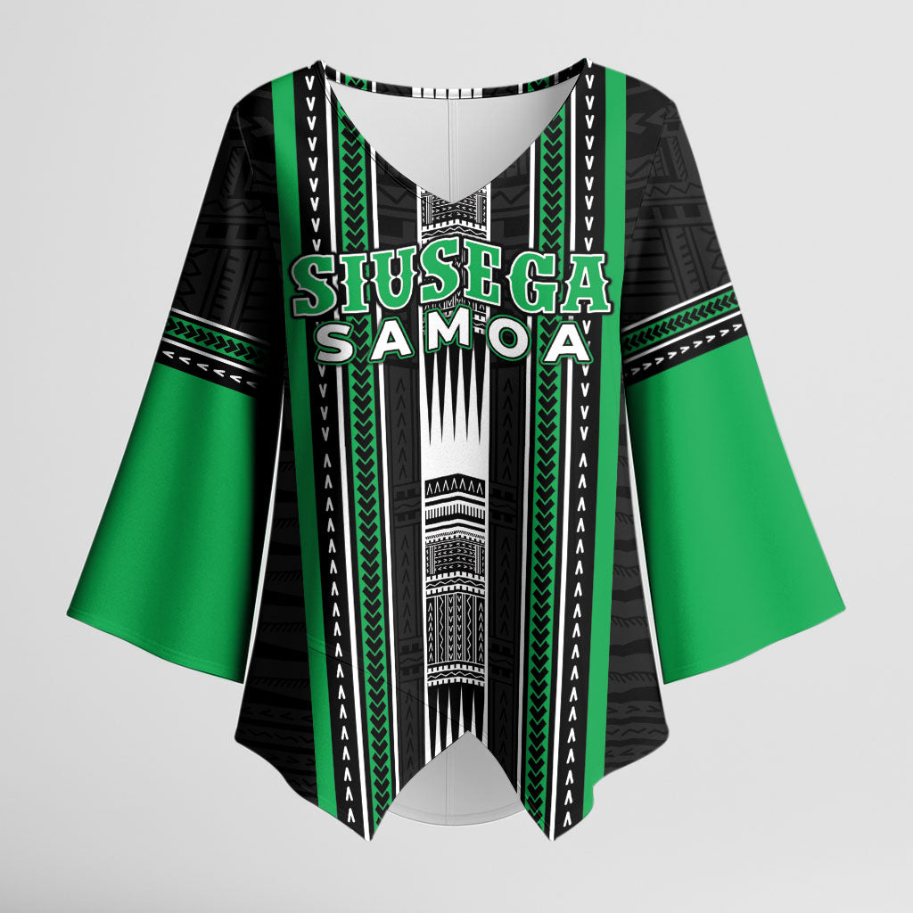 Personalised Siusega Samoa Kimono Sleeve Blouse Samoan Tribal Pattern