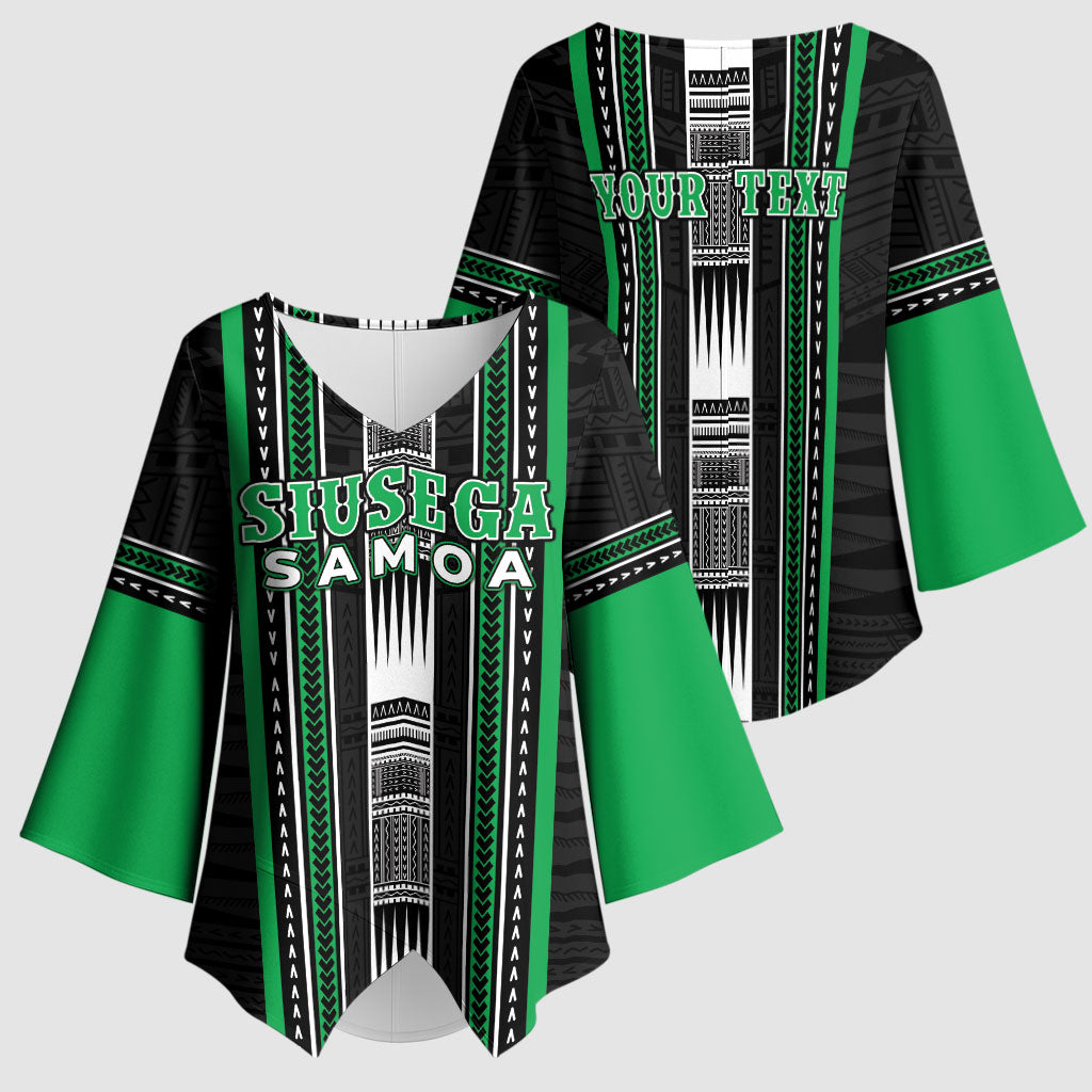 Personalised Siusega Samoa Kimono Sleeve Blouse Samoan Tribal Pattern
