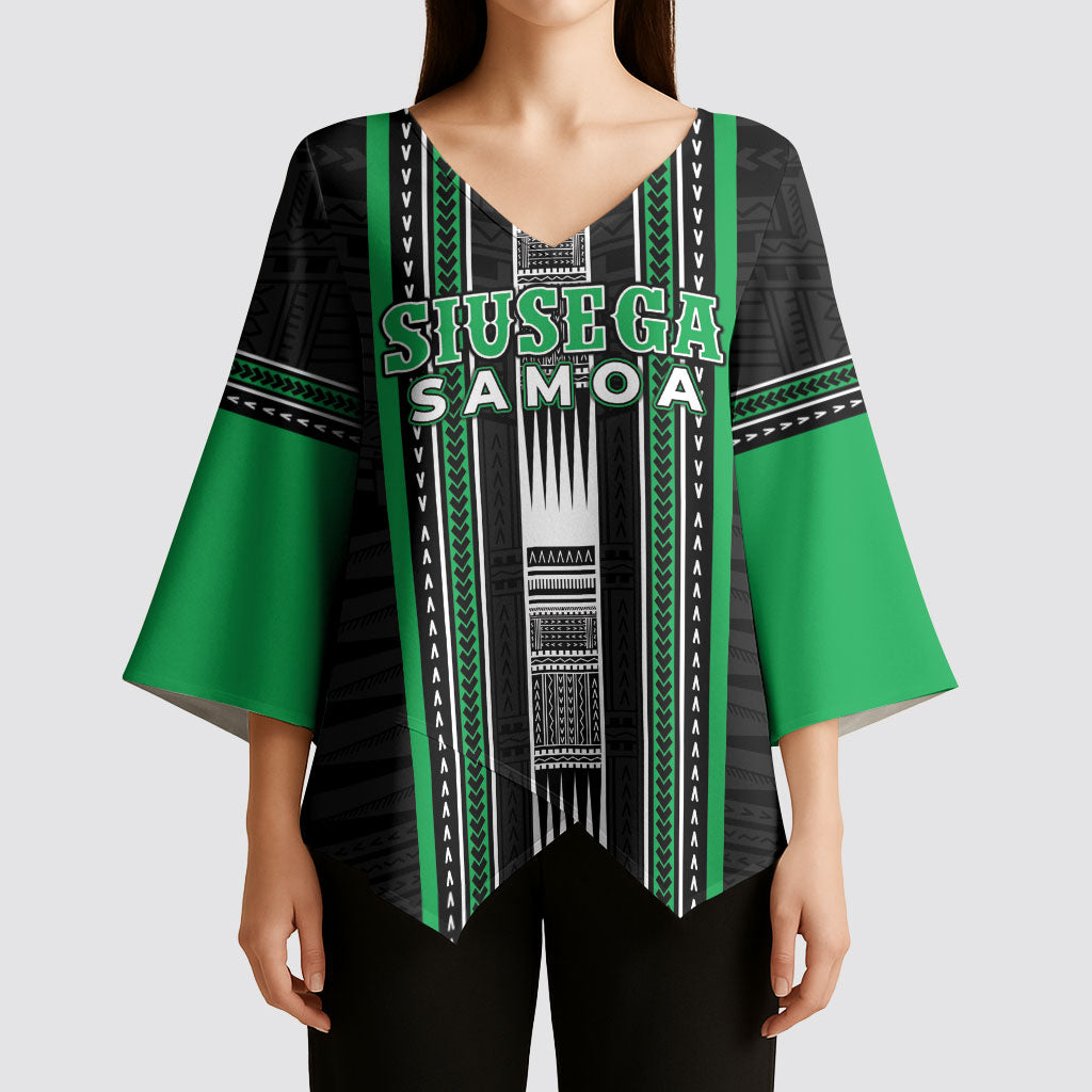 Personalised Siusega Samoa Kimono Sleeve Blouse Samoan Tribal Pattern