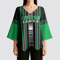 Personalised Siusega Samoa Kimono Sleeve Blouse Samoan Tribal Pattern