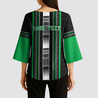 Personalised Siusega Samoa Kimono Sleeve Blouse Samoan Tribal Pattern