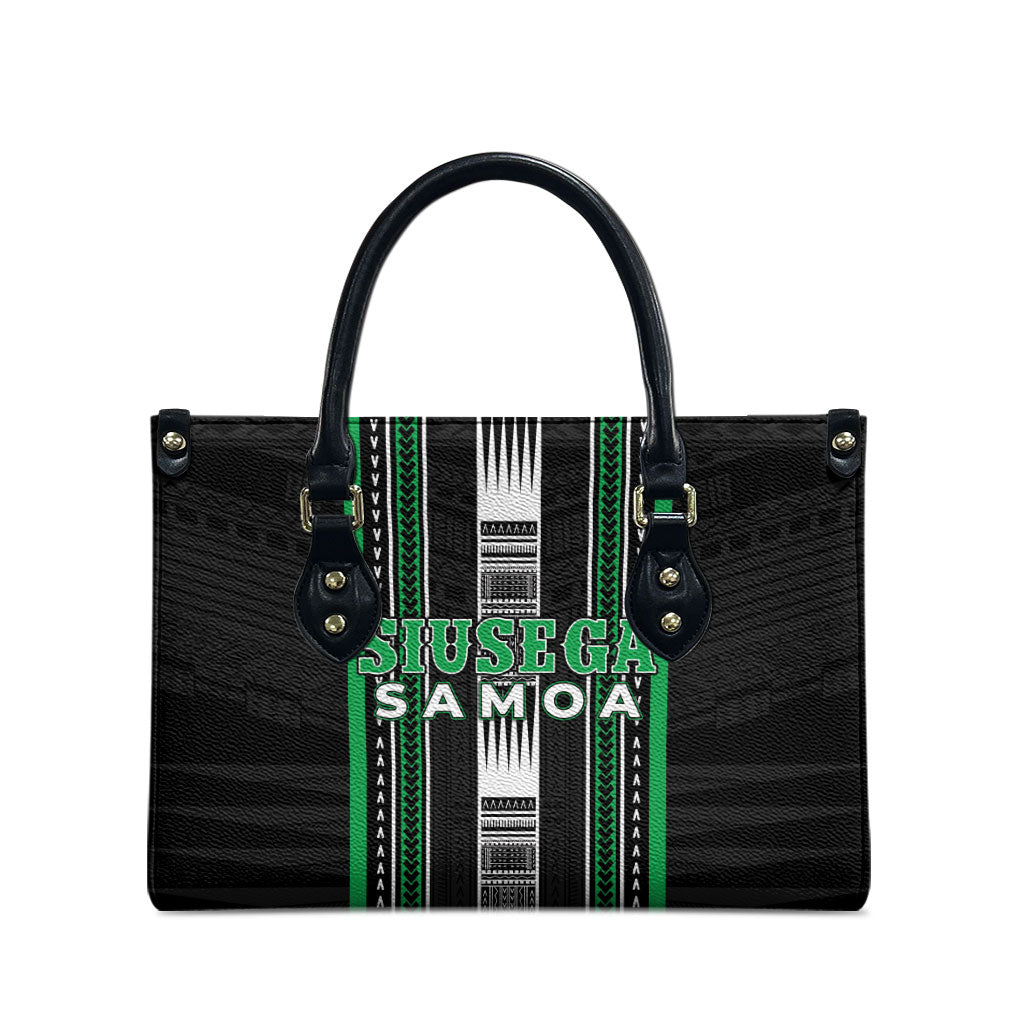 Siusega Samoa Leather Bag Samoan Tribal Pattern LT05 - Polynesian Pride