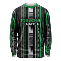 Personalised Siusega Samoa Long Sleeve Shirt Samoan Tribal Pattern LT05 Unisex Green - Polynesian Pride