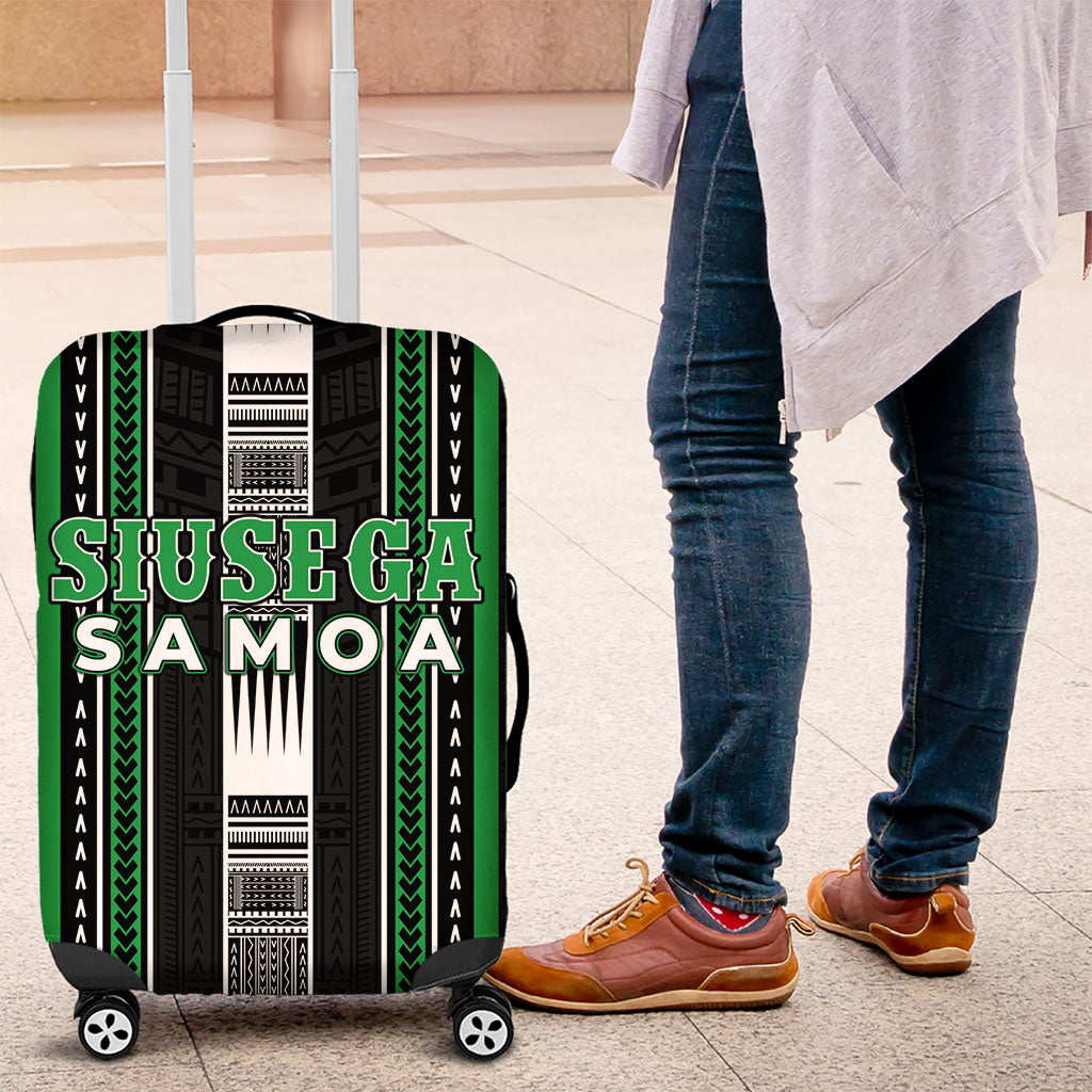 Siusega Samoa Luggage Cover Samoan Tribal Pattern LT05 Green - Polynesian Pride