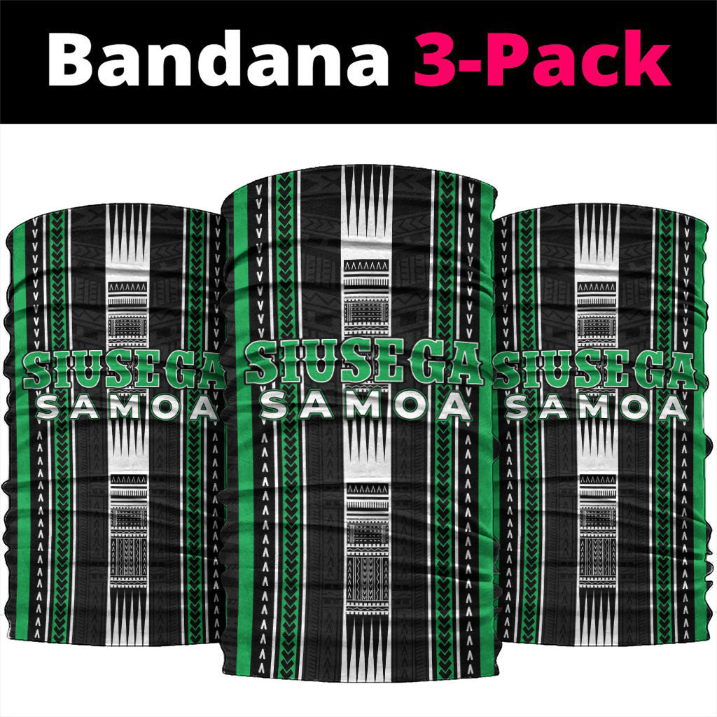 Siusega Samoa Neck Gaiter Samoan Tribal Pattern LT05 package One Size: 25*50cm Green - Polynesian Pride