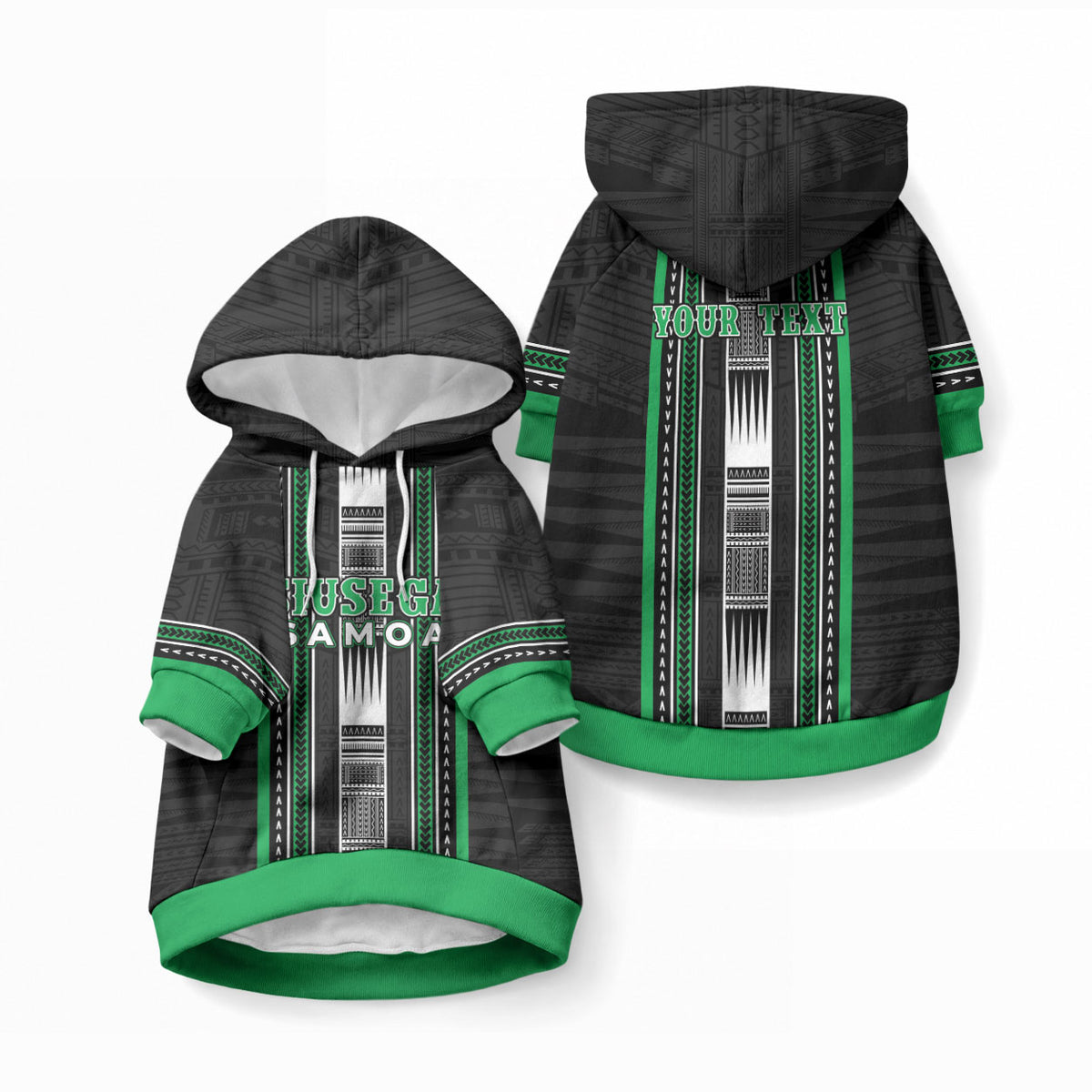 Personalised Siusega Samoa Pet Hoodie Samoan Tribal Pattern