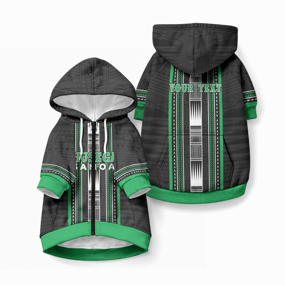 Personalised Siusega Samoa Pet Hoodie Samoan Tribal Pattern