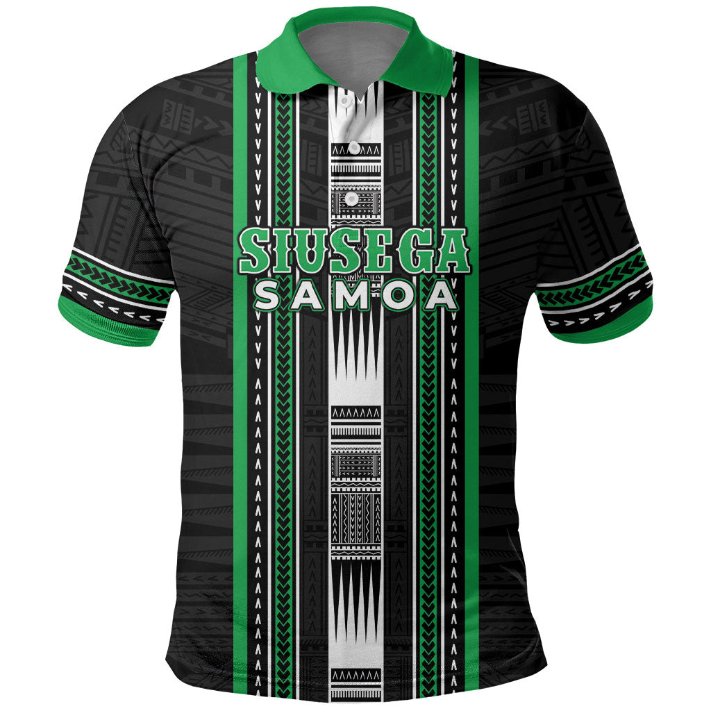 Personalised Siusega Samoa Polo Shirt Samoan Tribal Pattern LT05 Green - Polynesian Pride