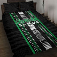 Siusega Samoa Quilt Bed Set Samoan Tribal Pattern LT05 Green - Polynesian Pride