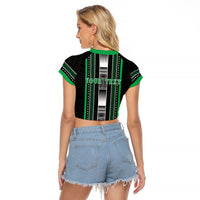 Personalised Siusega Samoa Raglan Cropped T Shirt Samoan Tribal Pattern LT05 - Polynesian Pride