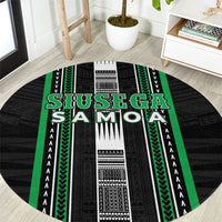 Siusega Samoa Round Carpet Samoan Tribal Pattern LT05 Green - Polynesian Pride