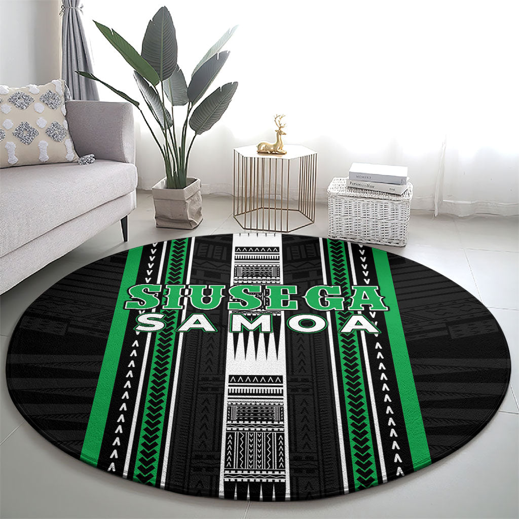 Siusega Samoa Round Carpet Samoan Tribal Pattern LT05 - Polynesian Pride